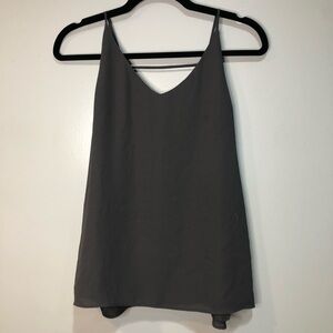 Loft Womens Grey V-Neck Spaghetti Strap Pullover Tank Top
